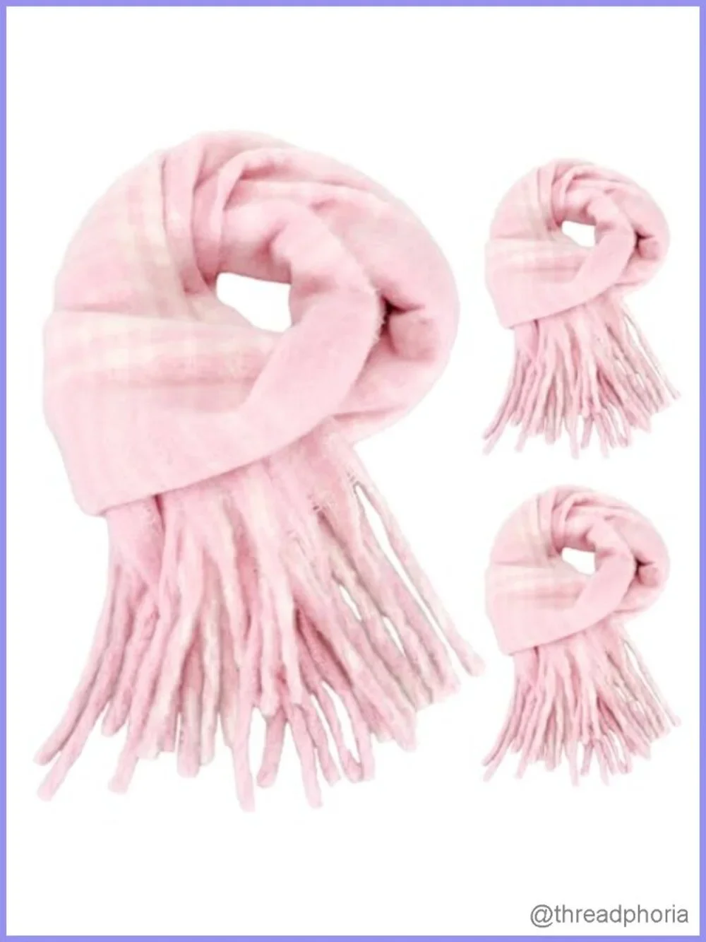 3 Pcs Plaid Scarf for Women Coquette Chunky Blanket Scarf Long Shawl Large Wrap